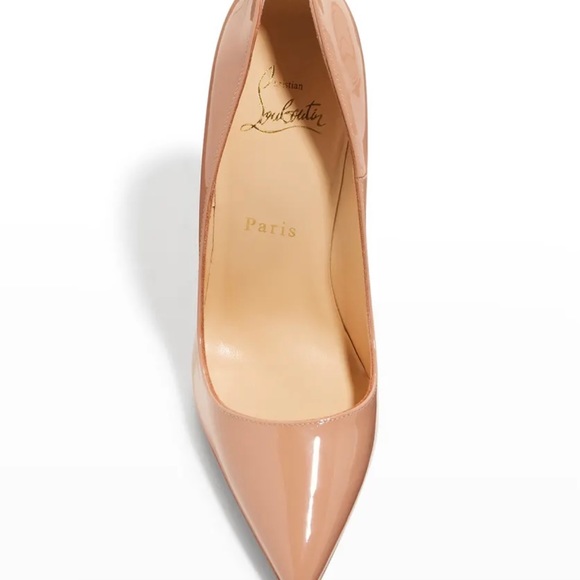 NWOT Christian Lounoutins PigalleFollies 100 Patent Nude Pumps - Picture 12 of 17
